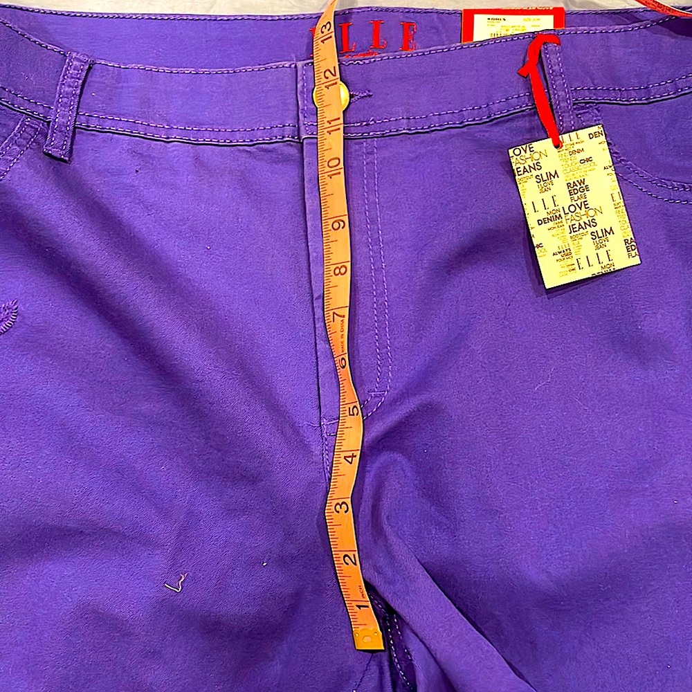 NWT! Beautiful Floral Embroidered Indigo Pants, women size 20W - Picture 10 of 11